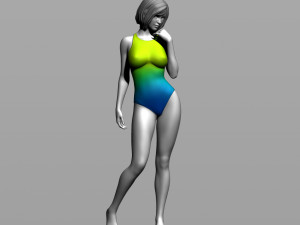pretty girl in a swimsuit 3D 打印模型