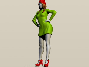 girl in a hoodie 3Dプリントモデル