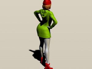 girl in a hoodie 3Dプリントモデル
