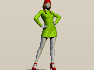 girl in a hoodie 3Dプリントモデル