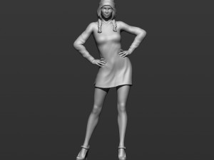 girl in a hoodie 3Dプリントモデル