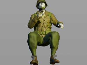 american army military driver second world war 3D Baskı Modeli