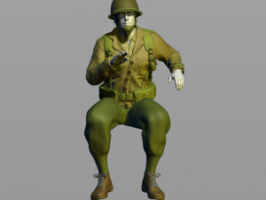 american army military driver second world war 3D Baskı Modeli