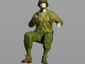 american army military driver second world war 3D Baskı Modeli