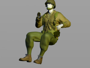 american army military driver second world war 3D Baskı Modeli
