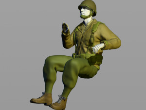american army military driver second world war 3D Baskı Modeli