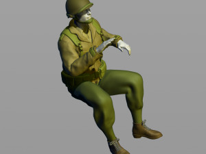 american army military driver second world war 3D Baskı Modeli
