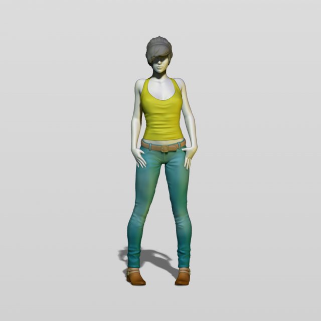 shy girl 3D 打印模型 .c4d .max .obj .3ds .fbx .stl .blend 