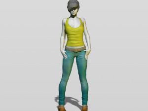 shy girl 3D Print Model