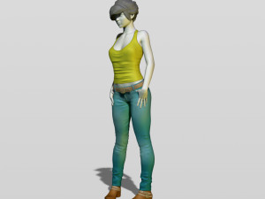 shy girl 3D 打印模型