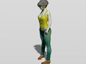 shy girl 3D 打印模型