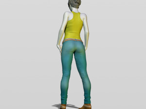 shy girl 3D 打印模型
