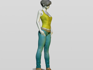 shy girl 3D 打印模型