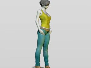 shy girl 3D Print Model
