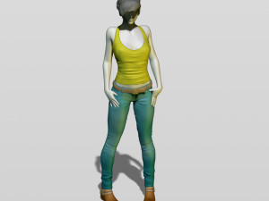 shy girl 3D 打印模型