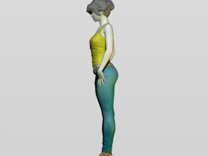 shy girl 3D 打印模型