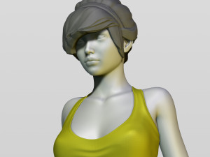 shy girl 3D 打印模型