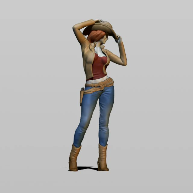 cowgirl 3D Print Model .c4d .max .obj .3ds .fbx .stl .blend
