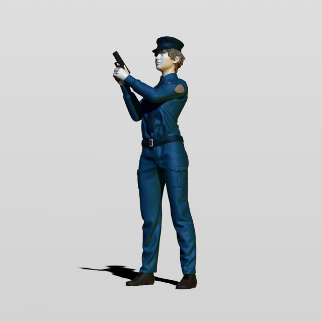 police woman Model do druku 3D .c4d .max .obj .3ds .fbx .stl .blend 