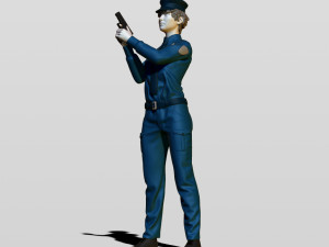 police woman Modèles 3D en vedette