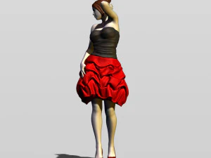bella ragazza in abito da sera Modello di stampa 3D