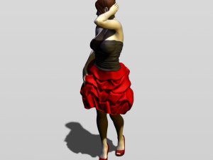 pretty girl in evening dress 3D Print Model