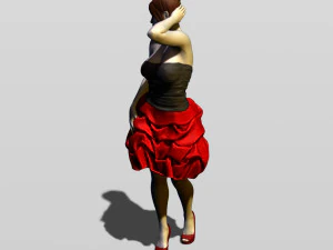 bella ragazza in abito da sera Modello di stampa 3D