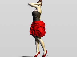 pretty girl in evening dress 3D Print Model