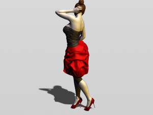 pretty girl in evening dress 3D Print Model