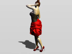 bella ragazza in abito da sera Modello di stampa 3D