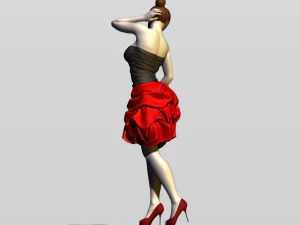 bella ragazza in abito da sera Modello di stampa 3D