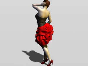 bella ragazza in abito da sera Modello di stampa 3D