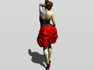 bella ragazza in abito da sera Modello di stampa 3D
