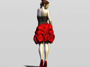 bella ragazza in abito da sera Modello di stampa 3D