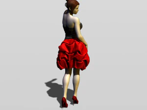 bella ragazza in abito da sera Modello di stampa 3D