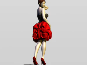 bella ragazza in abito da sera Modello di stampa 3D