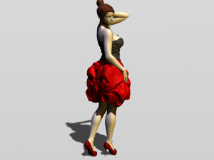 pretty girl in evening dress 3D Print Model