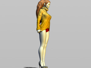 pretty girl in sweater 3D Print Model