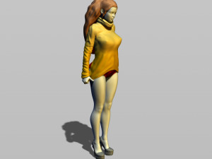 pretty girl in sweater 3D Print Model