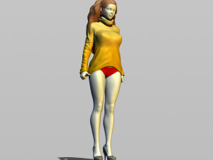 pretty girl in sweater 3D Print Model