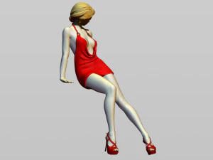 M&auml;dchen auf der Motorhaube 3D Druckmodell