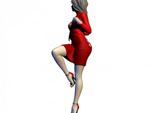 beautiful lady near the car Model Cetak 3D