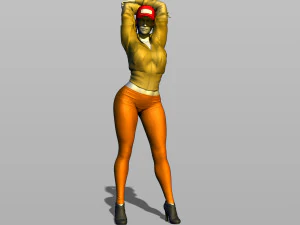 gentille fille avec une casquette de baseball Modèles 3D en vedette