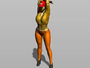 nice girl in a baseball cap 3D Print Model