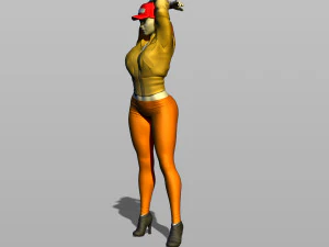 nice girl in a baseball cap 3D Print Model