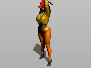 nice girl in a baseball cap 3D Print Model