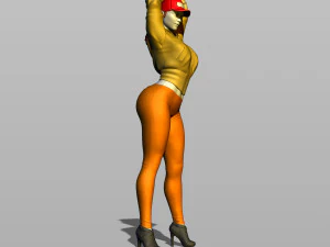nice girl in a baseball cap 3D Print Model