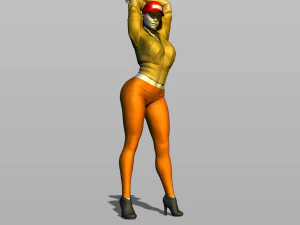nice girl in a baseball cap 3D Print Model