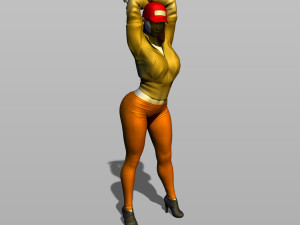 nice girl in a baseball cap 3D Принт Модель