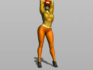 nice girl in a baseball cap 3D Print Model